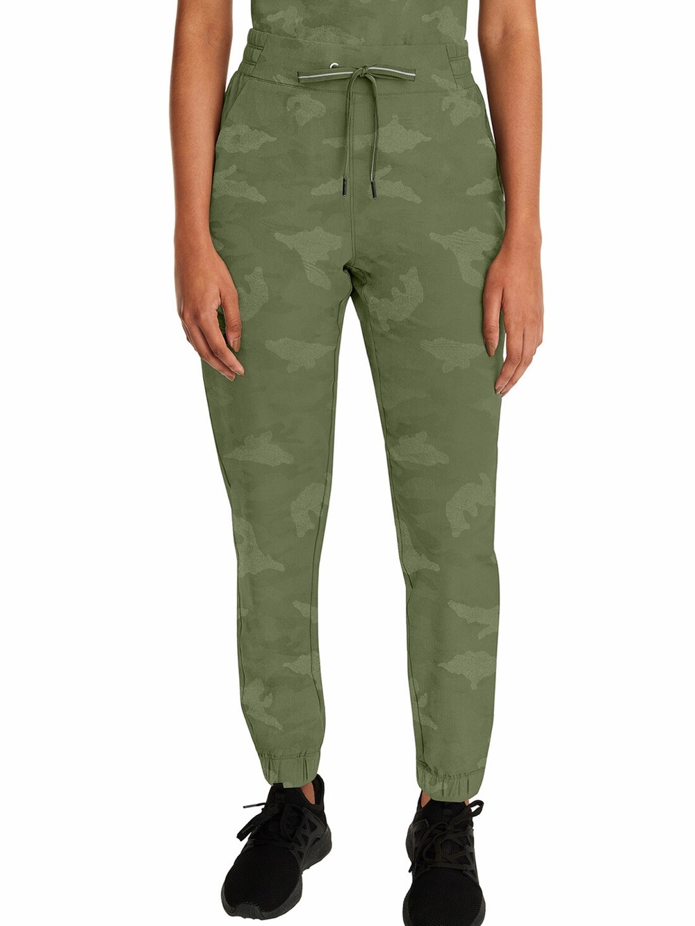 Healing Hands Purple Label Camo Jogger Scrub Pant (Style9350) in olive green